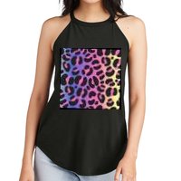 Neon Leopard Pattern Women's Perfect Tri Rocker Tank