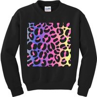 Neon Leopard Pattern Kids Sweatshirt