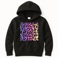 Neon Leopard Pattern Kids Hoodie