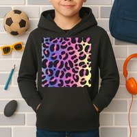 Neon Leopard Pattern Kids Hoodie