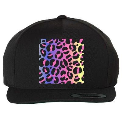 Neon Leopard Pattern Wool Snapback Cap