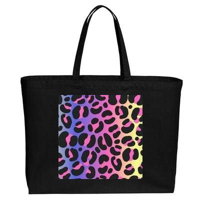 Neon Leopard Pattern Cotton Canvas Jumbo Tote