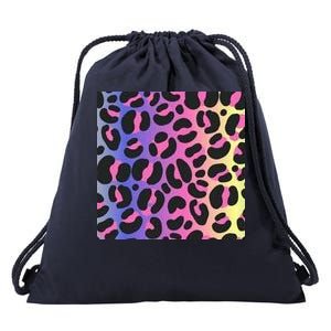 Neon Leopard Pattern Drawstring Bag