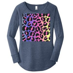 Neon Leopard Pattern Women's Perfect Tri Tunic Long Sleeve Shirt