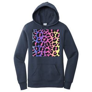 Neon Leopard Pattern Women's Pullover Hoodie