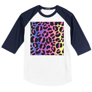 Neon Leopard Pattern Baseball Sleeve Shirt