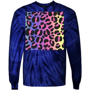 Neon Leopard Pattern Tie-Dye Long Sleeve Shirt