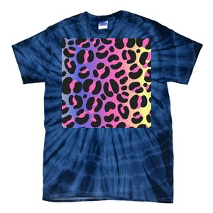 Neon Leopard Pattern Tie-Dye T-Shirt