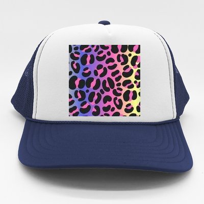 Neon Leopard Pattern Trucker Hat