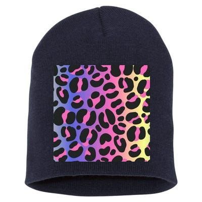 Neon Leopard Pattern Short Acrylic Beanie