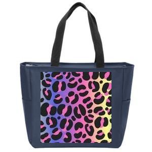 Neon Leopard Pattern Zip Tote Bag