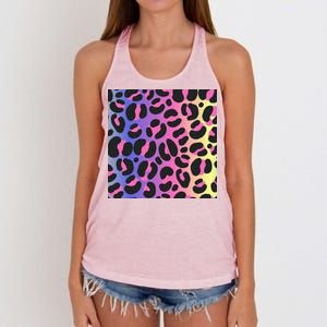 Neon Leopard Pattern Women's Knotted Racerback Tank