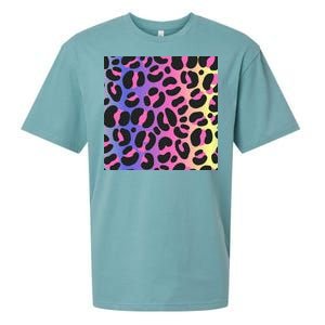 Neon Leopard Pattern Sueded Cloud Jersey T-Shirt