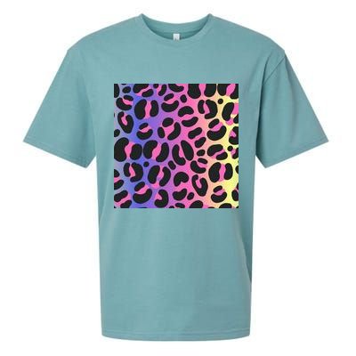 Neon Leopard Pattern Sueded Cloud Jersey T-Shirt