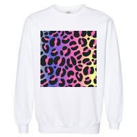 Neon Leopard Pattern Garment-Dyed Sweatshirt
