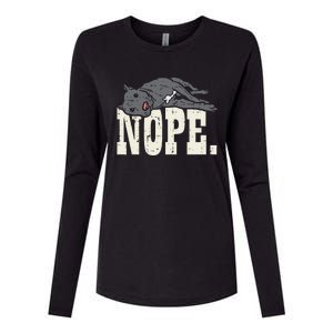 Nope Lazy Pitbull Funny Pitties Pet Dog Lover Owner Gift Womens Cotton Relaxed Long Sleeve T-Shirt