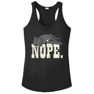 Nope Lazy Pitbull Funny Pitties Pet Dog Lover Owner Gift Ladies PosiCharge Competitor Racerback Tank