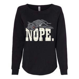 Nope Lazy Pitbull Funny Pitties Pet Dog Lover Owner Gift Womens California Wash Sweatshirt