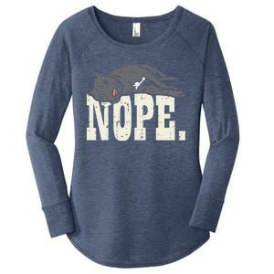 Nope Lazy Pitbull Funny Pitties Pet Dog Lover Owner Gift Women's Perfect Tri Tunic Long Sleeve Shirt