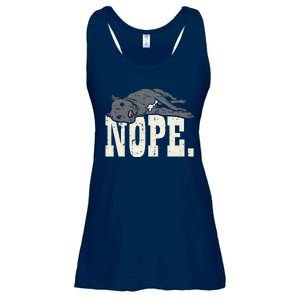 Nope Lazy Pitbull Funny Pitties Pet Dog Lover Owner Gift Ladies Essential Flowy Tank