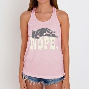 Nope Lazy Pitbull Funny Pitties Pet Dog Lover Owner Gift Women's Knotted Racerback Tank