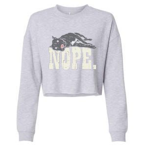 Nope Lazy Pitbull Funny Pitties Pet Dog Lover Owner Gift Cropped Pullover Crew