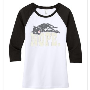 Nope Lazy Pitbull Funny Pitties Pet Dog Lover Owner Gift Women's Tri-Blend 3/4-Sleeve Raglan Shirt