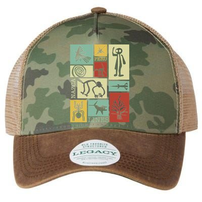 Nazca Lines Peru Geoglyphs Retro Box Artworks Legacy Tie Dye Trucker Hat