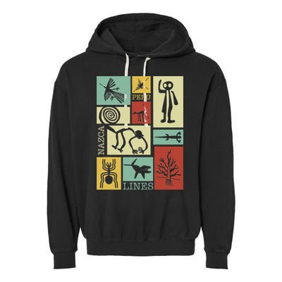 Nazca Lines Peru Geoglyphs Retro Box Artworks Garment-Dyed Fleece Hoodie
