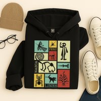 Nazca Lines Peru Geoglyphs Retro Box Artworks Hoodie