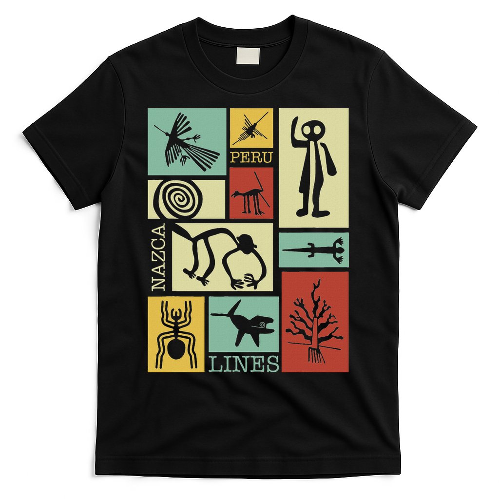 Nazca Lines Peru Geoglyphs Retro Box Artworks T-Shirt