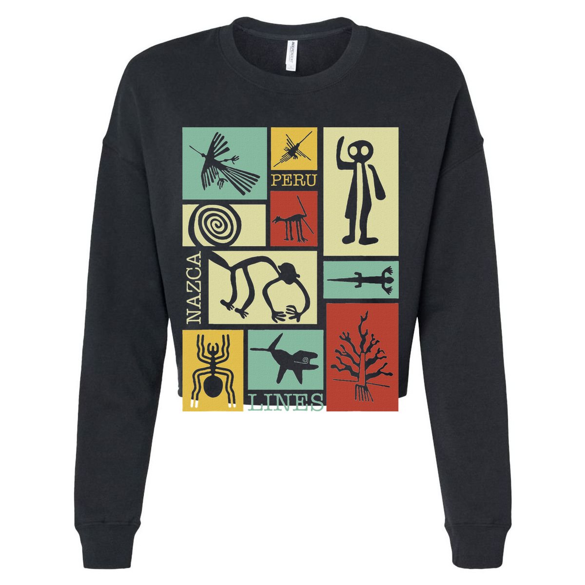 Nazca Lines Peru Geoglyphs Retro Box Artworks V-Neck T-Shirt