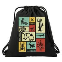 Nazca Lines Peru Geoglyphs Retro Box Artworks Drawstring Bag
