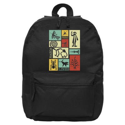 Nazca Lines Peru Geoglyphs Retro Box Artworks 16 in Basic Backpack