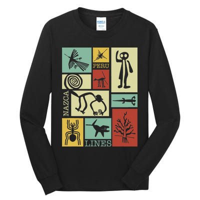 Nazca Lines Peru Geoglyphs Retro Box Artworks Tall Long Sleeve T-Shirt