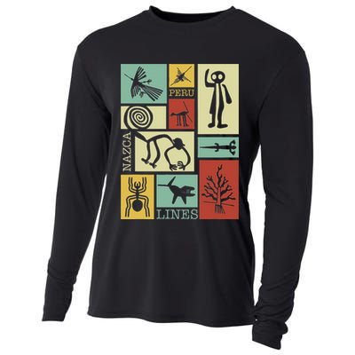 Nazca Lines Peru Geoglyphs Retro Box Artworks Cooling Performance Long Sleeve Crew