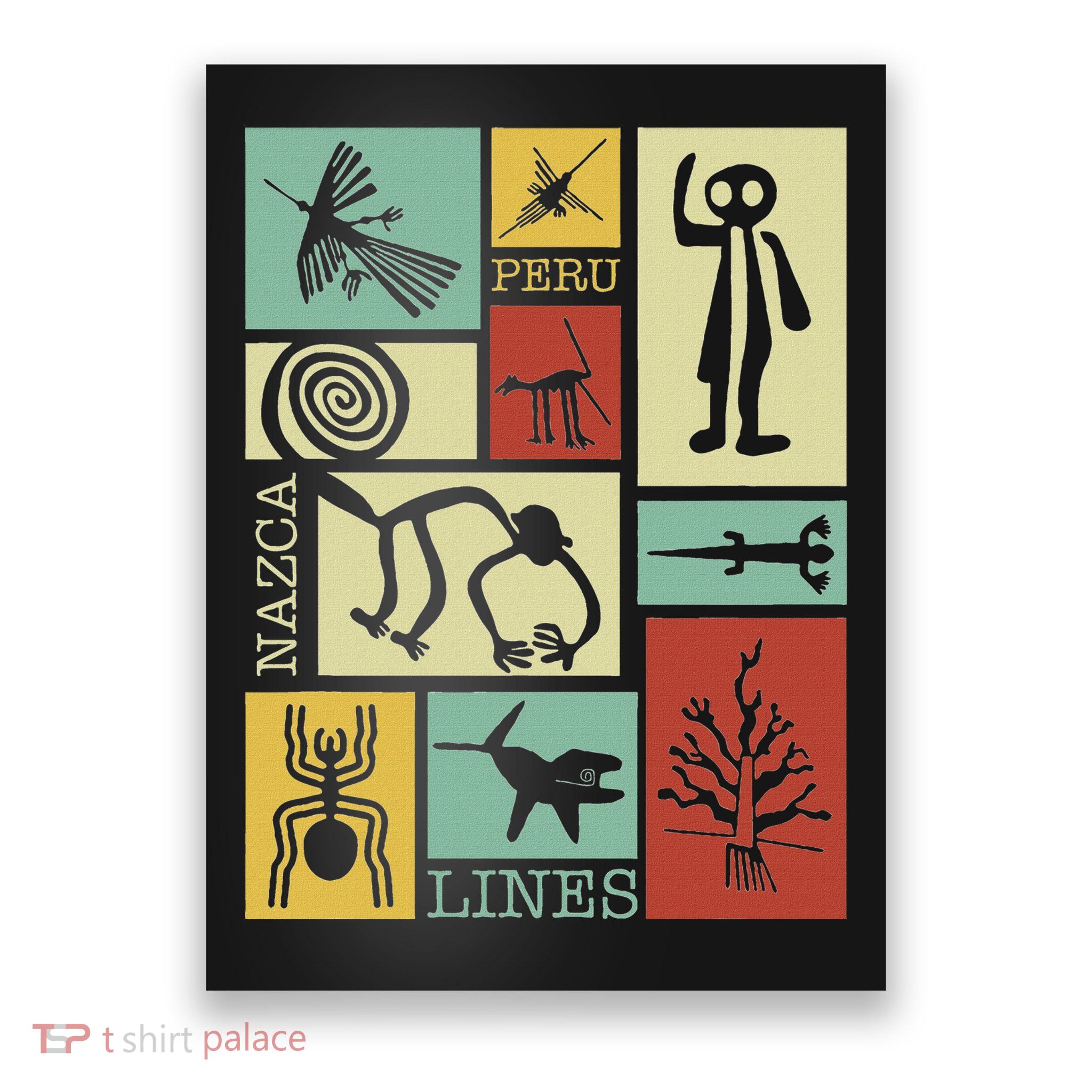 Nazca Lines Peru Geoglyphs Retro Box Artworks Poster