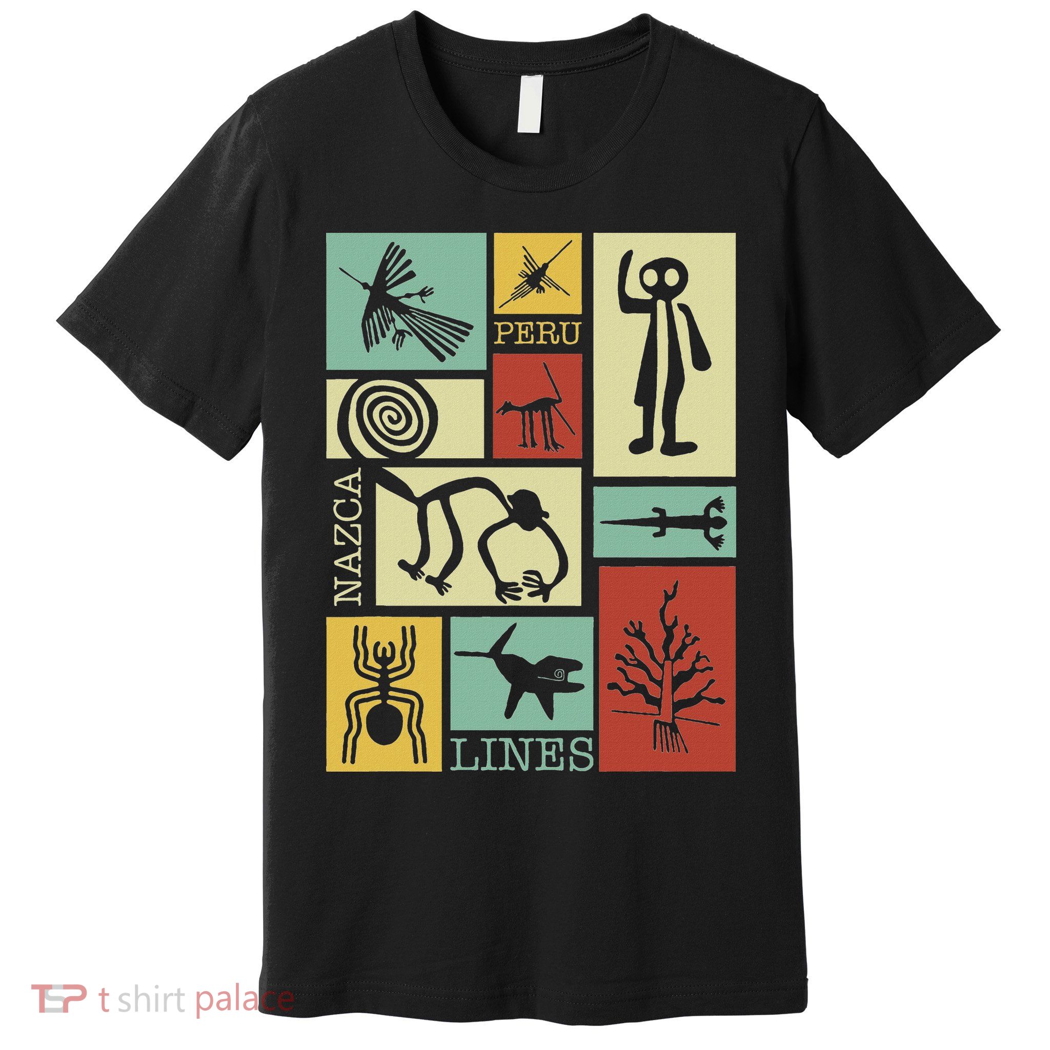 Nazca Lines Peru Geoglyphs Retro Box Artworks Premium T-Shirt