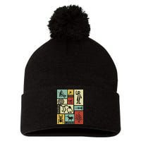 Nazca Lines Peru Geoglyphs Retro Box Artworks Pom Pom 12in Knit Beanie