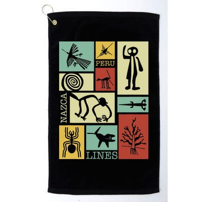 Nazca Lines Peru Geoglyphs Retro Box Artworks Golf Towel