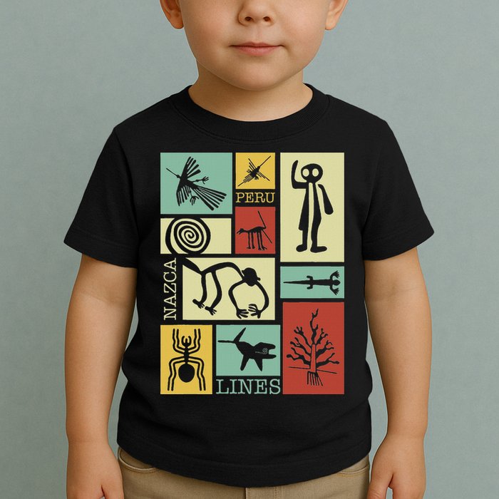 Nazca Lines Peru Geoglyphs Retro Box Artworks Toddler T-Shirt