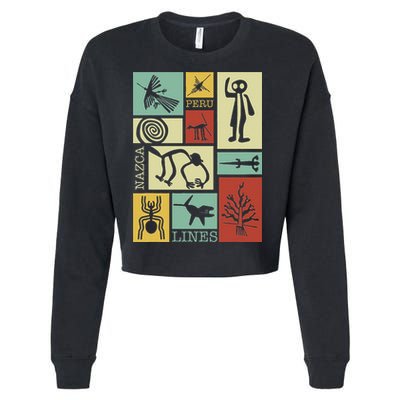 Nazca Lines Peru Geoglyphs Retro Box Artworks Cropped Pullover Crew