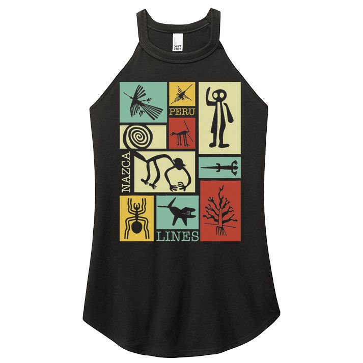 Nazca Lines Peru Geoglyphs Retro Box Artworks Women's Perfect Tri Rocker Tank