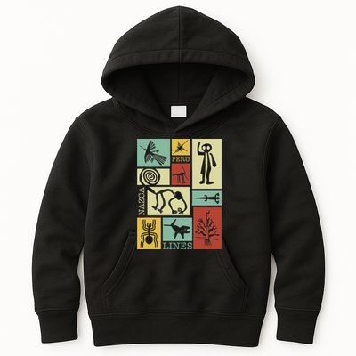 Nazca Lines Peru Geoglyphs Retro Box Artworks Kids Hoodie