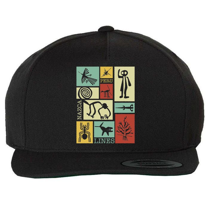 Nazca Lines Peru Geoglyphs Retro Box Artworks Wool Snapback Cap