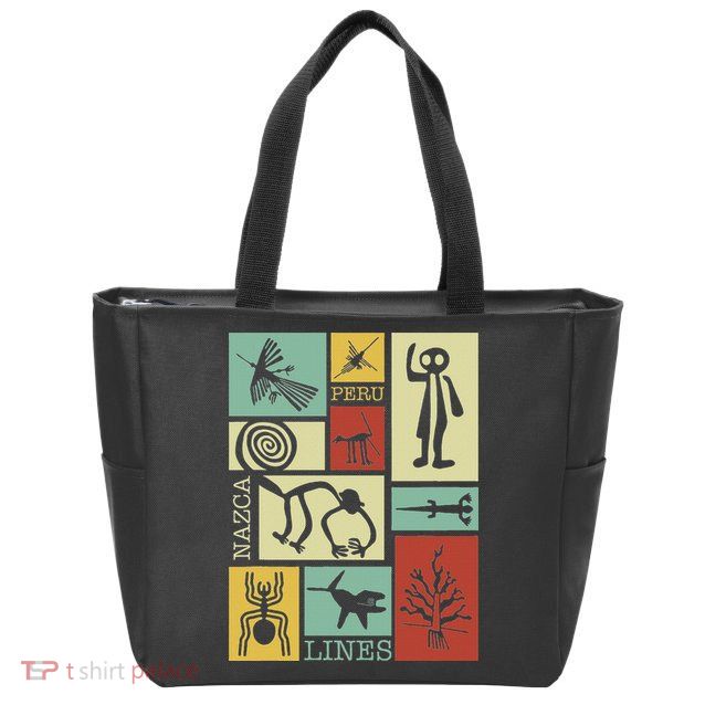 Nazca Lines Peru Geoglyphs Retro Box Artworks Zip Tote Bag