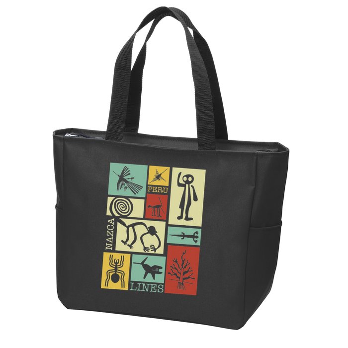 Nazca Lines Peru Geoglyphs Retro Box Artworks Zip Tote Bag