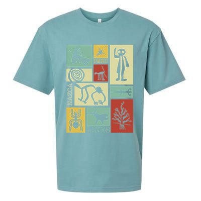 Nazca Lines Peru Geoglyphs Retro Box Artworks Sueded Cloud Jersey T-Shirt