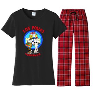 New Los Pollos Cool Vector Design Tshirt Women's Flannel Pajama Set