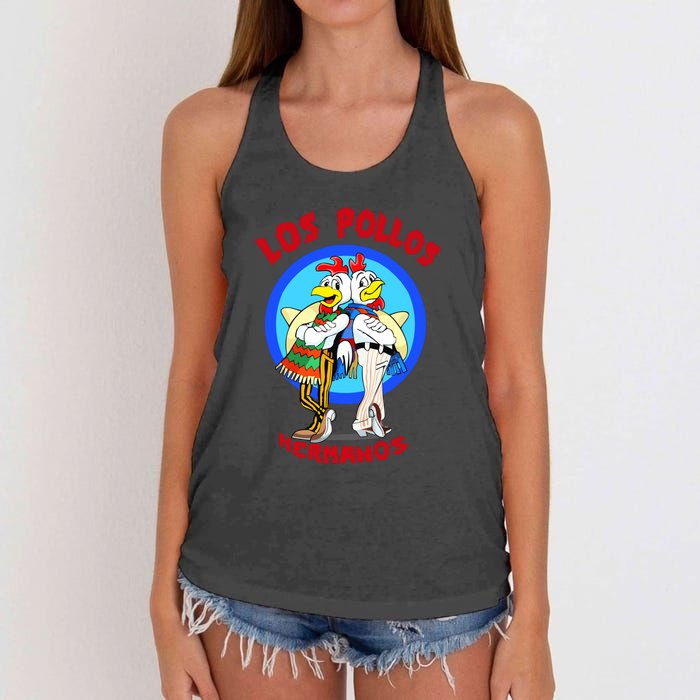 New Los Pollos Cool Vector Design Tshirt Women's Knotted Racerback Tank